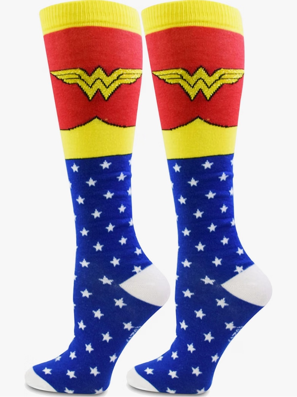 Wonder Woman Inspired Knee-High Socks - Red/Yellow/Blue